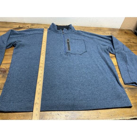 Mountain Hardwear Sweater Mens XL Blue Wool Blend 1/4 Zip Pullover Outdoors - Picture 10 of 16